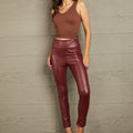 Ivy Lane PU High Waist Straight Pants