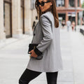Lapel Collar Long Sleeve Blazer