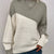 Color Block Ribbed Knit Sweater Grey