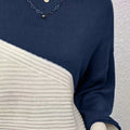 Color Block Ribbed Knit Sweater