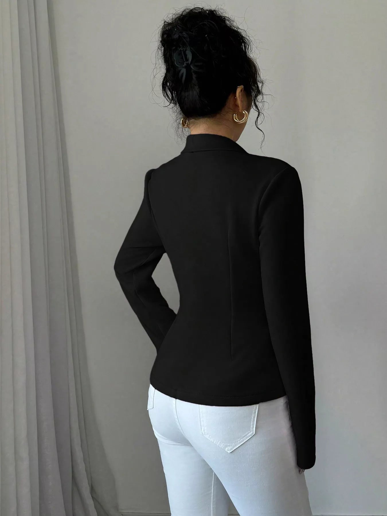 Fitted Button-Front Blazer