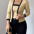 Contrast Trim Long Sleeve Top