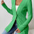 Single-Button Long Sleeve Blazer Green