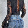 Lace V-Neck Long Sleeve Bodysuit