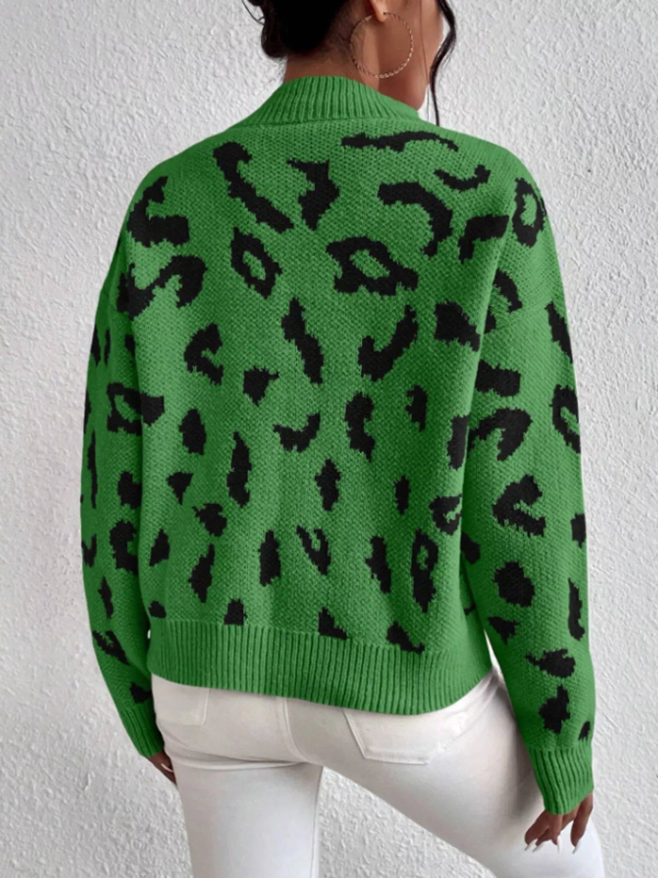 Leopard Mock Neck Sweater
