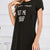Graphic Round Neck Short Sleeve Lounge Dress Black