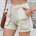 High Waist Utility Pocket Denim Shorts
