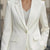 Lapel Collar One Button Blazer White