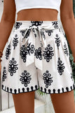 Tied Printed Shorts White