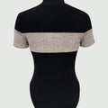 Color Block Turtleneck Ribbed Bodysuit