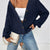 Chunky Knit Button-Down Cardigan Dark Blue