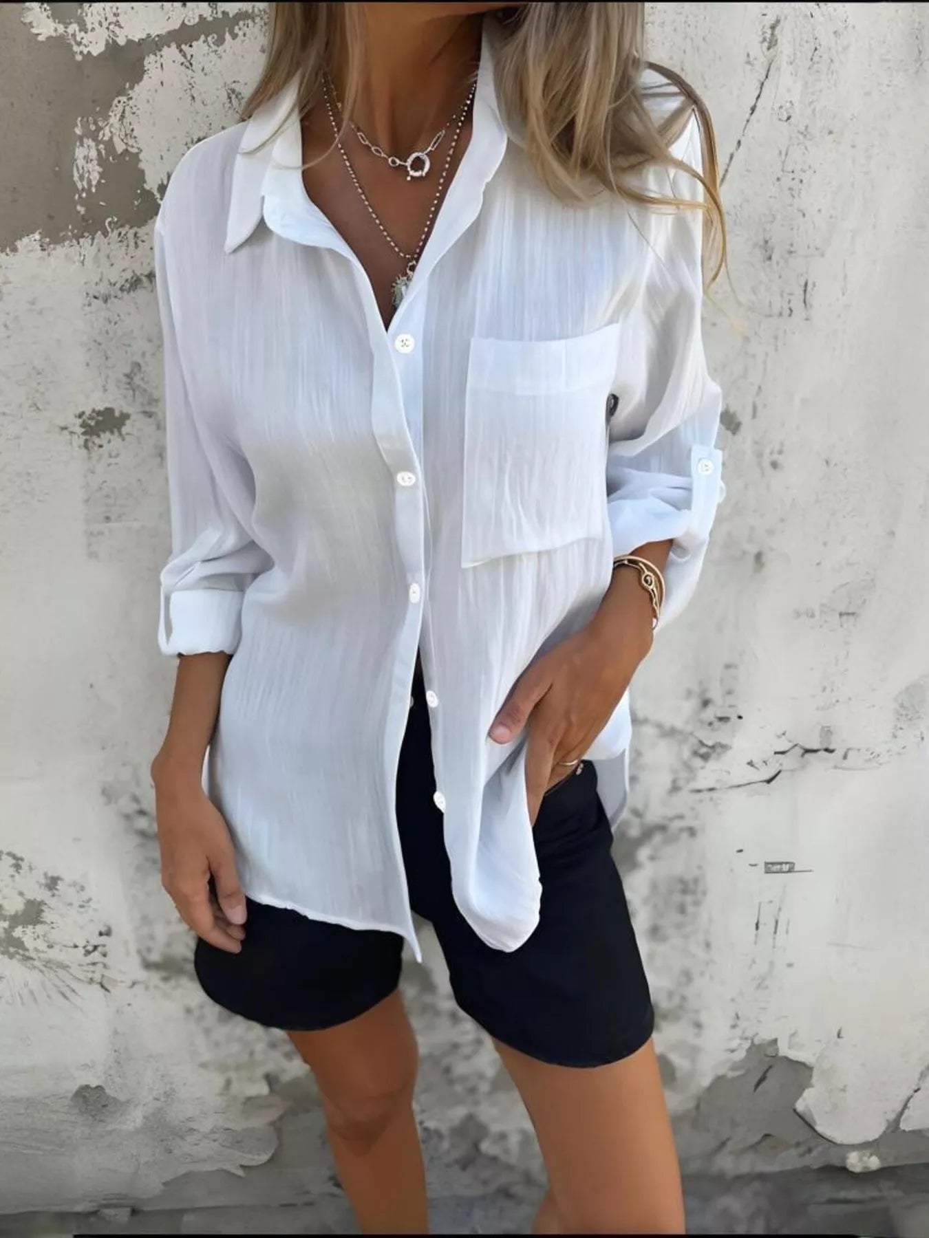 Relaxed Fit Button Up Shirt