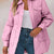 Snap Down Collared Winter Coat Pink