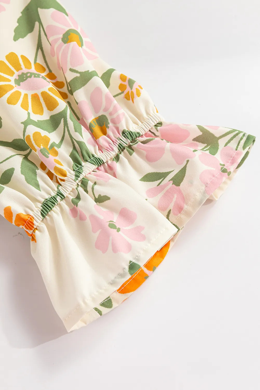 Multicolour Crochet V Neck Half Sleeve Boho Floral Blouse