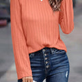 Textured Knit Long Sleeve T-Shirt