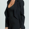 Lapel Collar One Button Blazer