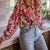 Floral Print Button Up Shirt Mixed Color