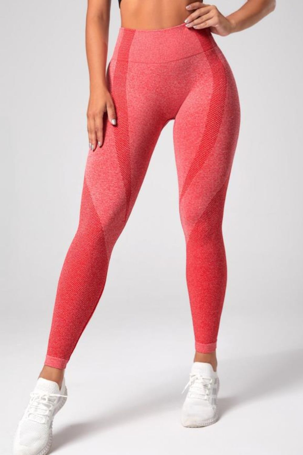 High Waistband Long Active Pants Strawberry