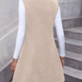 Button Up Sleeveless Longline Vest Coat