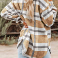 Plaid Button-Down Long Sleeve Jacket