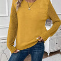 Openwork Long Sleeve Sweater Yellow
