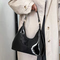 Solid Color Leather Shoulder Bag