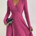 Ribbed Knit Wrap Mini Dress