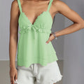 Lace Detail Layered Cami Green