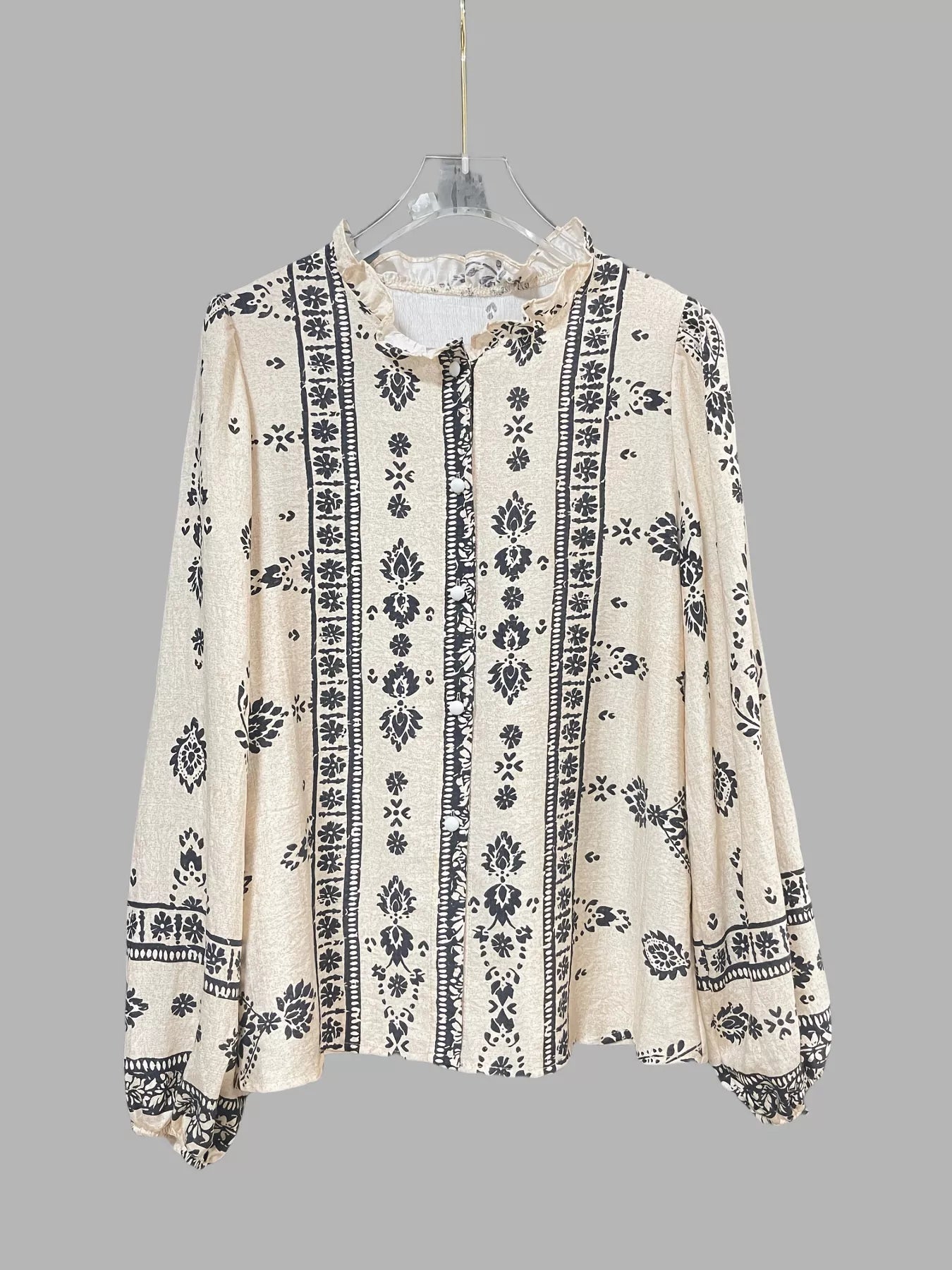 Printed Long Sleeve Blouse