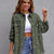 Distressed Drop Shoulder Denim Jacket Moss