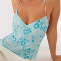 Embroidered Sequin Tie Back Cami