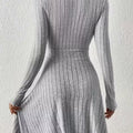 Ribbed Knit Wrap Mini Dress
