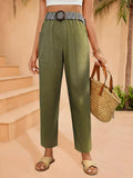 Casual Wide Leg Pants Army Green