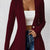 Single-Button Long Sleeve Blazer Wine Red