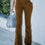 Full Size Corduroy Flare Pants Plus Size Brown