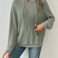 Ribbed Knit Long Sleeve Hoodie