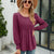 Smocked Round Neck Lantern Sleeve Blouse Cerise