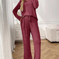 Ribbed Long Sleeve Top and Pants Lounge Set