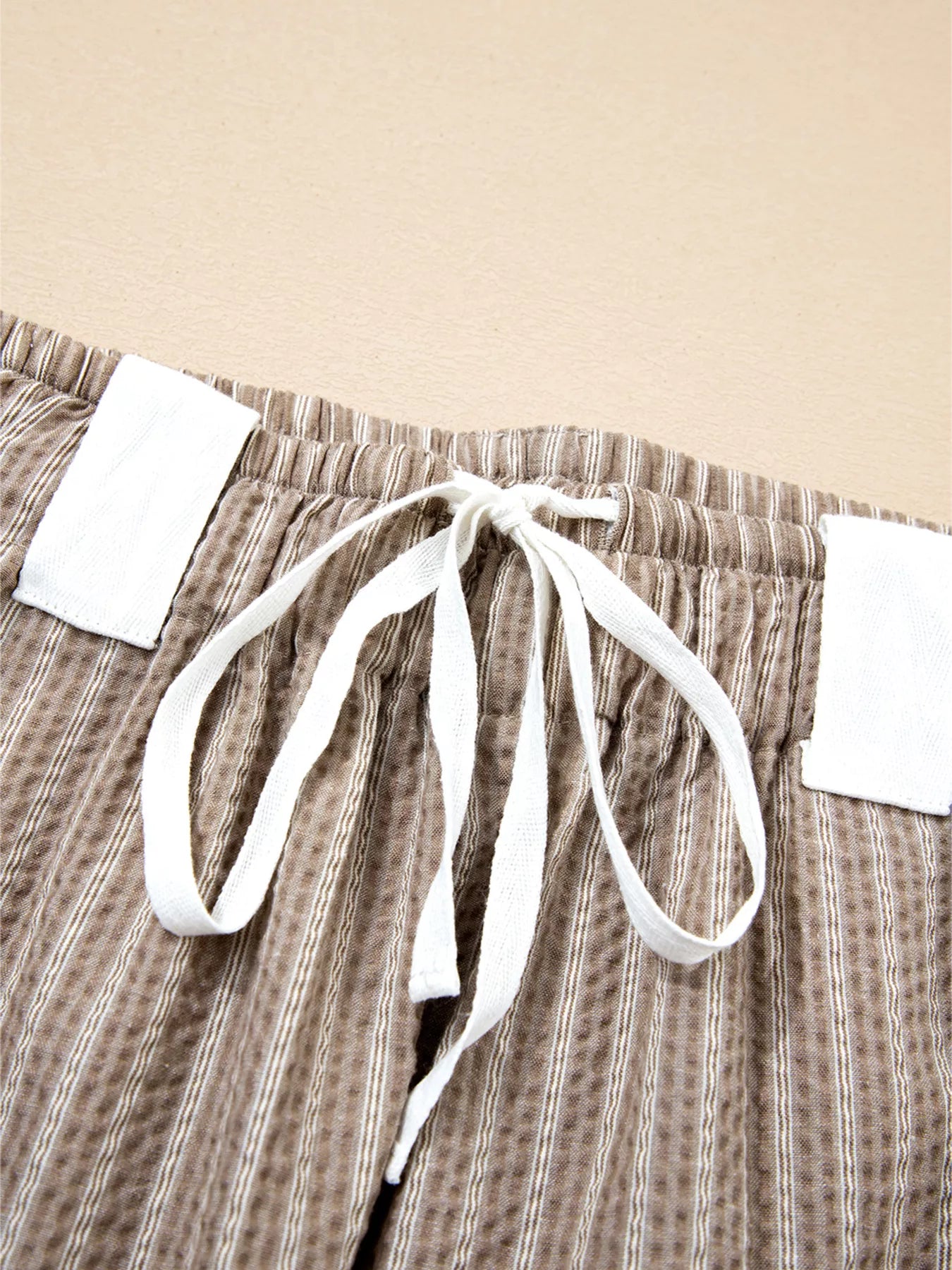 Stripe Drawstring Cargo Jogger Pants with Pockets