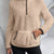 Full Size Cozy Fleece Quarter Zip Long Sleeve Sweatshirt Plus Size Khaki