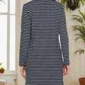 Striped Long Sleeve Lounge Dress