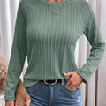 Textured Knit Long Sleeve T-Shirt