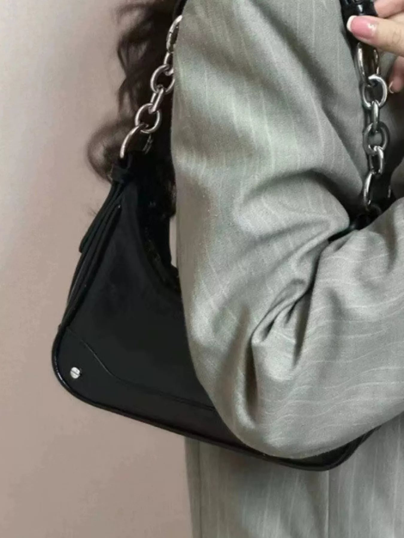 Leather Chain Strap Shoulder Bag