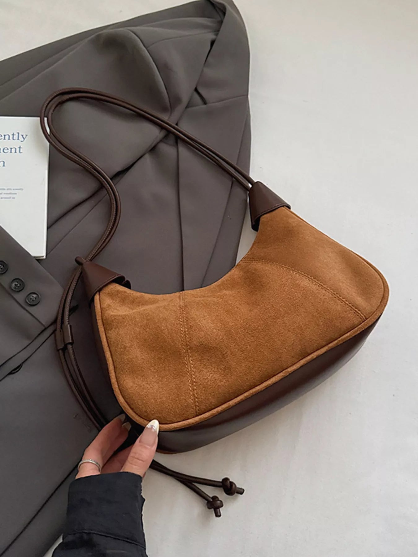 Vintage Suede Tassel Shoulder Bag