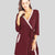 Tie Waist Surplice Neck Robe with Pockets Wine