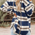 Plaid Button-Down Long Sleeve Jacket