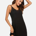 Scoop Neck Spaghetti Strap Lounge Dress Black