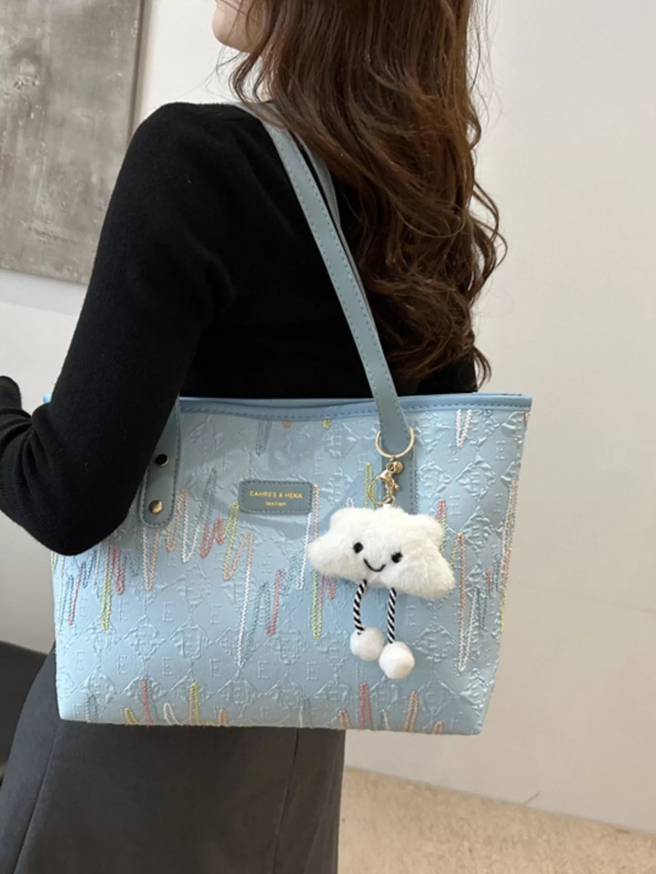 Embossed Pattern Shoulder Bag