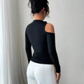Cutout One-Shoulder Long Sleeve T-Shirt