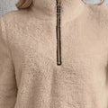 Full Size Cozy Fleece Quarter Zip Long Sleeve Sweatshirt Plus Size